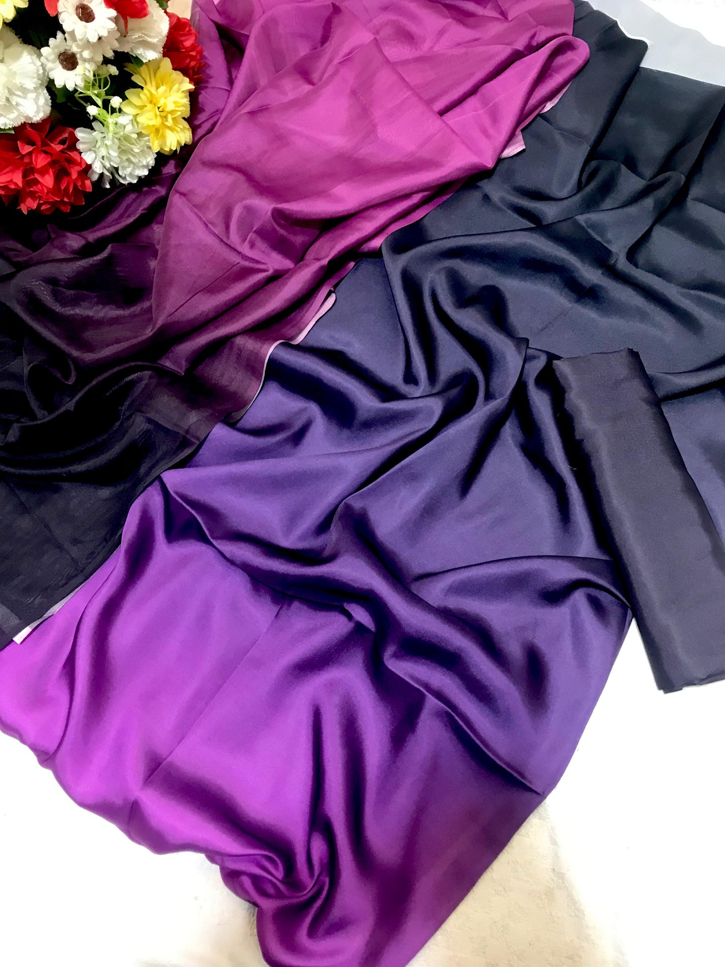 Luxury silk shawlmos digital printed women 3 PCs floral pattern dress