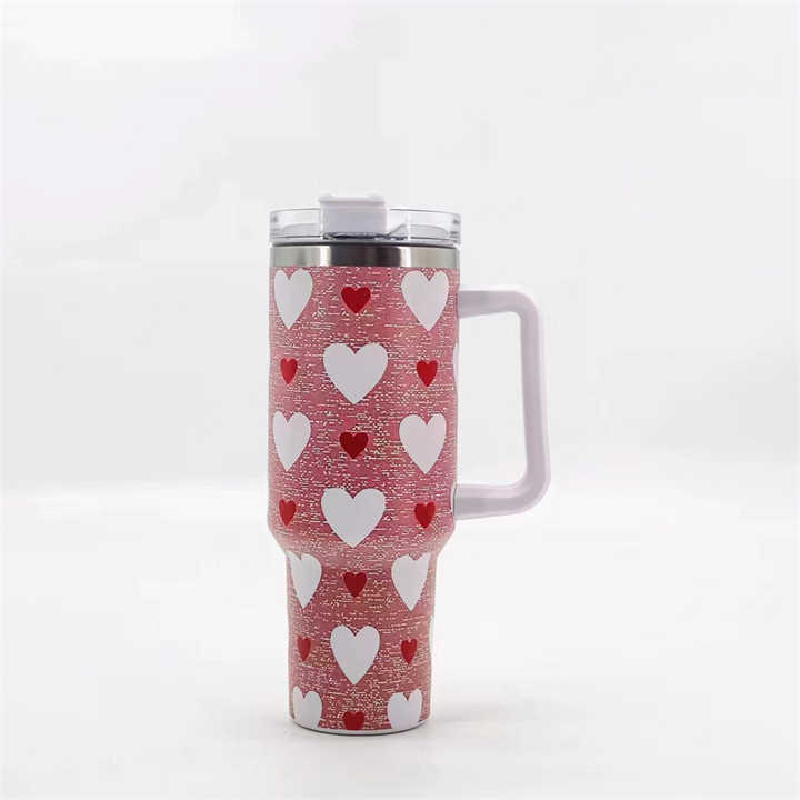 40oz 1200ml Red heart custom prints gift tumblers