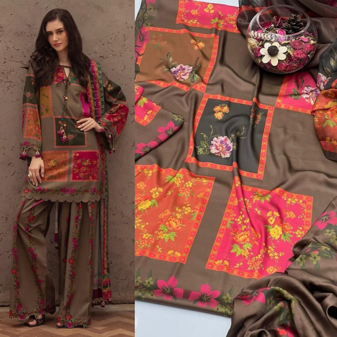 Untitched Vintage Patchwork Printed Suit With Dupatta Siwss lawn Q1