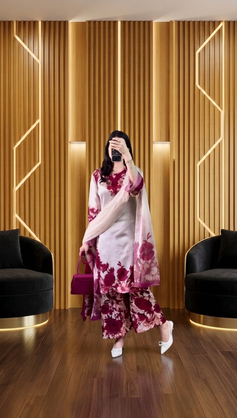 Digital Printed Pure Silk 3PC Unstitched Suit – Fiery Atishi Print
