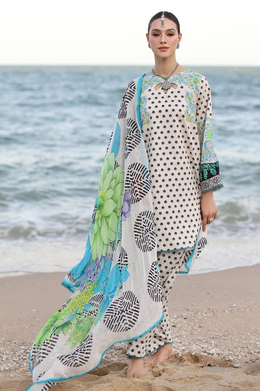 4M Luxury Banadora Swiss Lawn Co-Ord Set - PRINTED 3-Piece