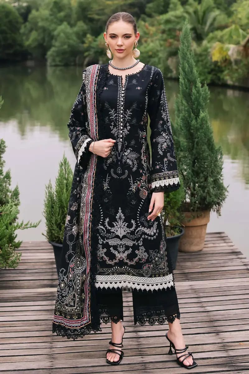 2M Luxury Banadora Swiss Lawn Co-Ord Set - PRINTED 3-Piece