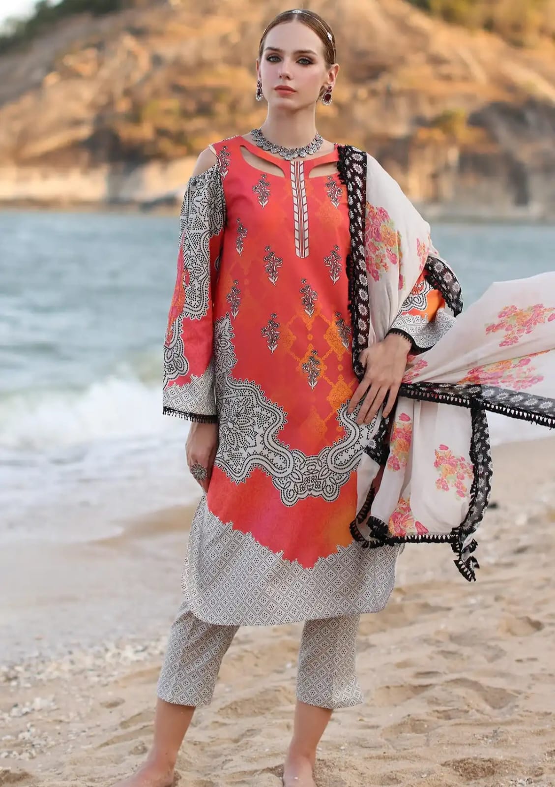 7A Banadora Swiss Voile Printed & CO'OD SET Matching Set