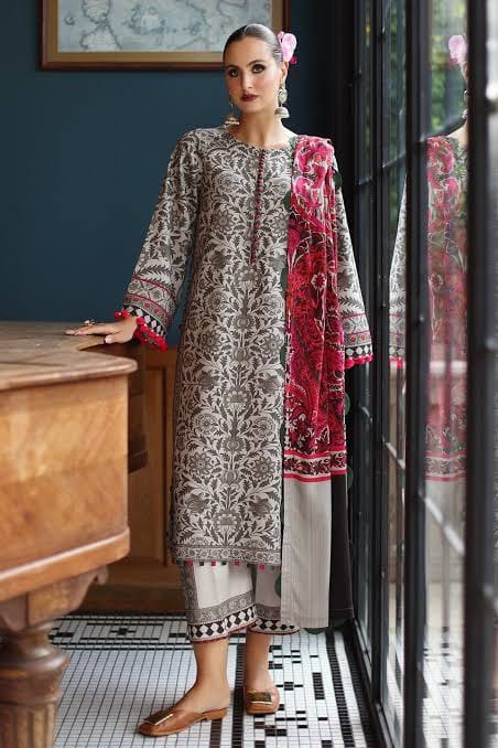 9B Luxury Banadora Swiss Lawn Co-Ord Set - PRINTED 3-Piece