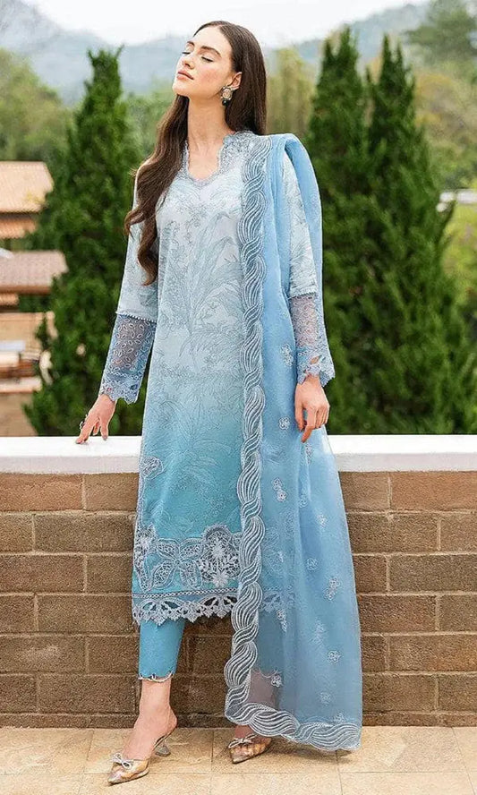 Lawn Embroidered 3pc Suit With Organza Embroidered Dupatta -       Dressy Today –Style Meets Confidence Every Day– Pakistani Designers Suits Biggest Range