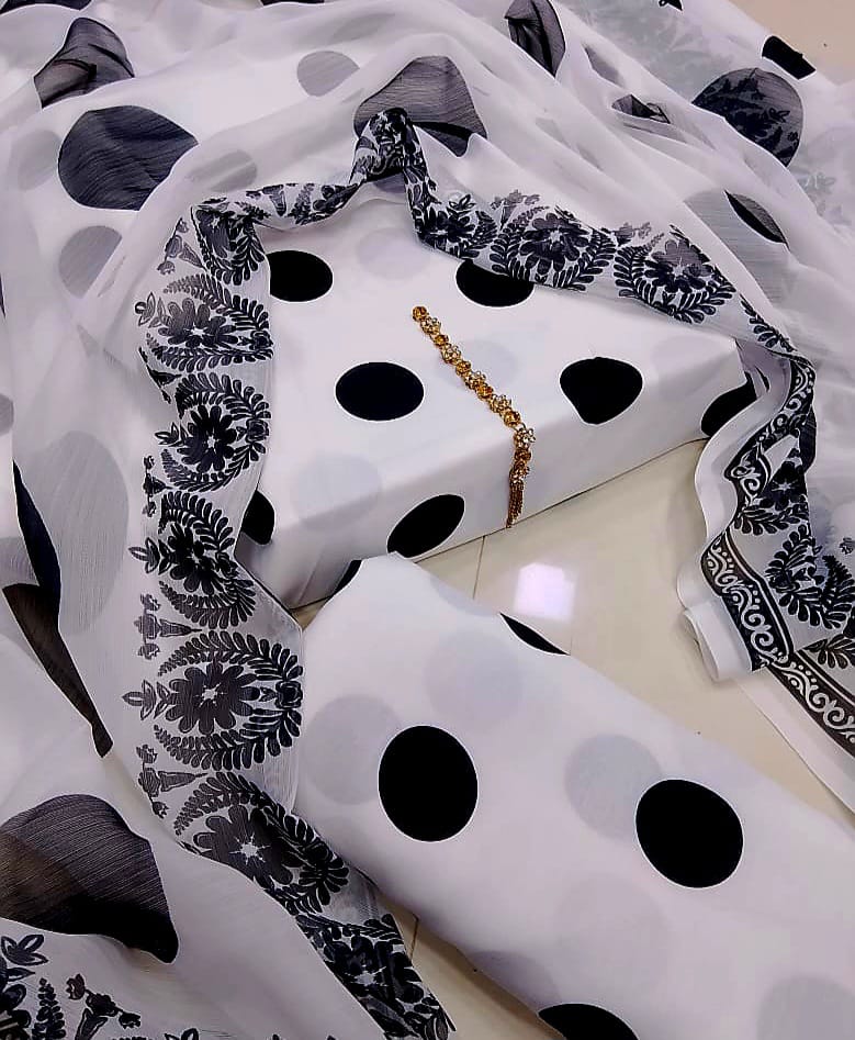Swiss Lawn (Polka Dots - Black)