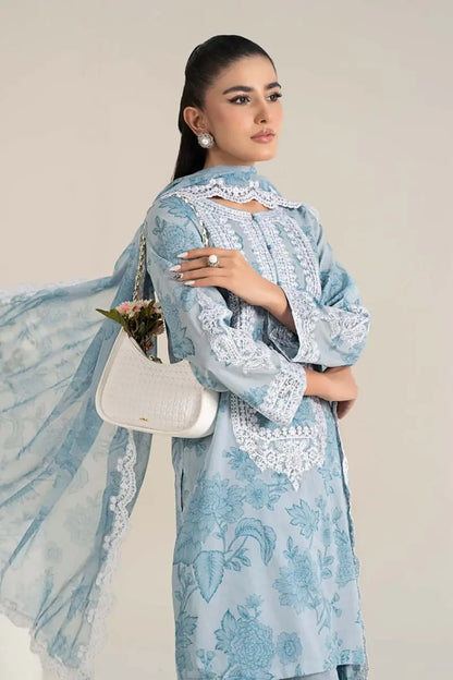 DressToday Luxury Lawn Collection Replica | Sky Blue - Printed  Lawn With Chiffon Embroidered Dupatta -       Dressy Today –Style Meets Confidence Every Day– Pakistani Designers Suits Biggest Range
