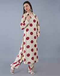 Swiss Lawn (Polka Dots - Maroon) Unstitched