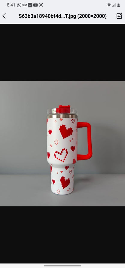 40oz 1200ml Red heart custom prints gift tumblers