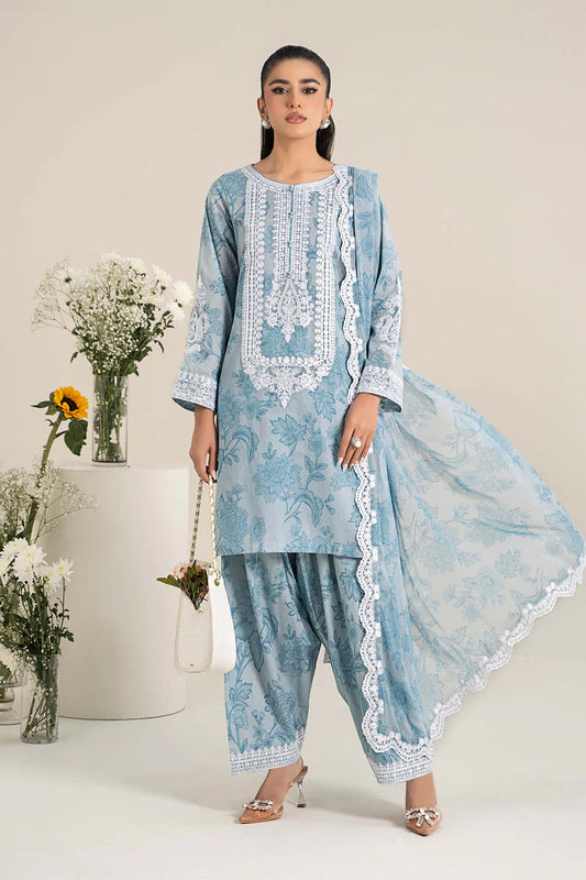 DressToday Luxury Lawn Collection Replica | Sky Blue - Printed  Lawn With Chiffon Embroidered Dupatta -       Dressy Today –Style Meets Confidence Every Day– Pakistani Designers Suits Biggest Range